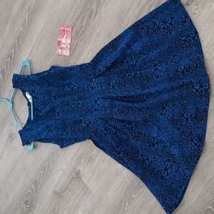 Emerald Sundae Juniors' Printed Pleated Fit & Flare Dress sizs M new w t…